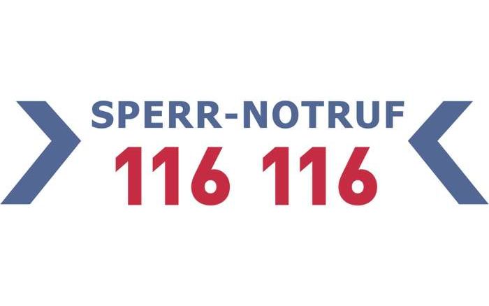 116 116 - Deutschlandweit einheitliche Notrufnummer für Kartensperre bei Verlust