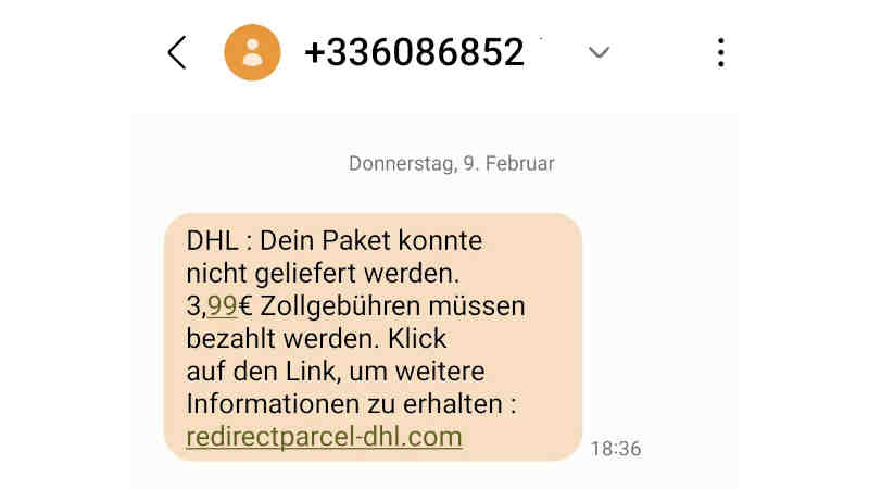 Vorsicht, Phishing – neue Betrugswelle mit gefälschten DHL-Nachrichten