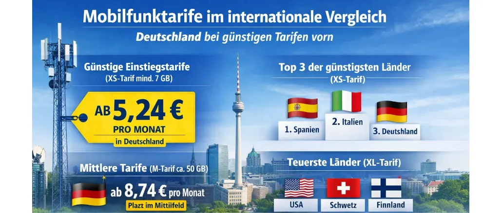 Handytarife weltweit verglichen – Deutschland in der Spitzengruppe